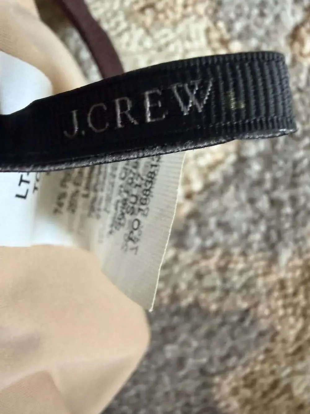 J.Crew Scalloped V-Neck One-Piece Swimsuit in Chocolate Brown
